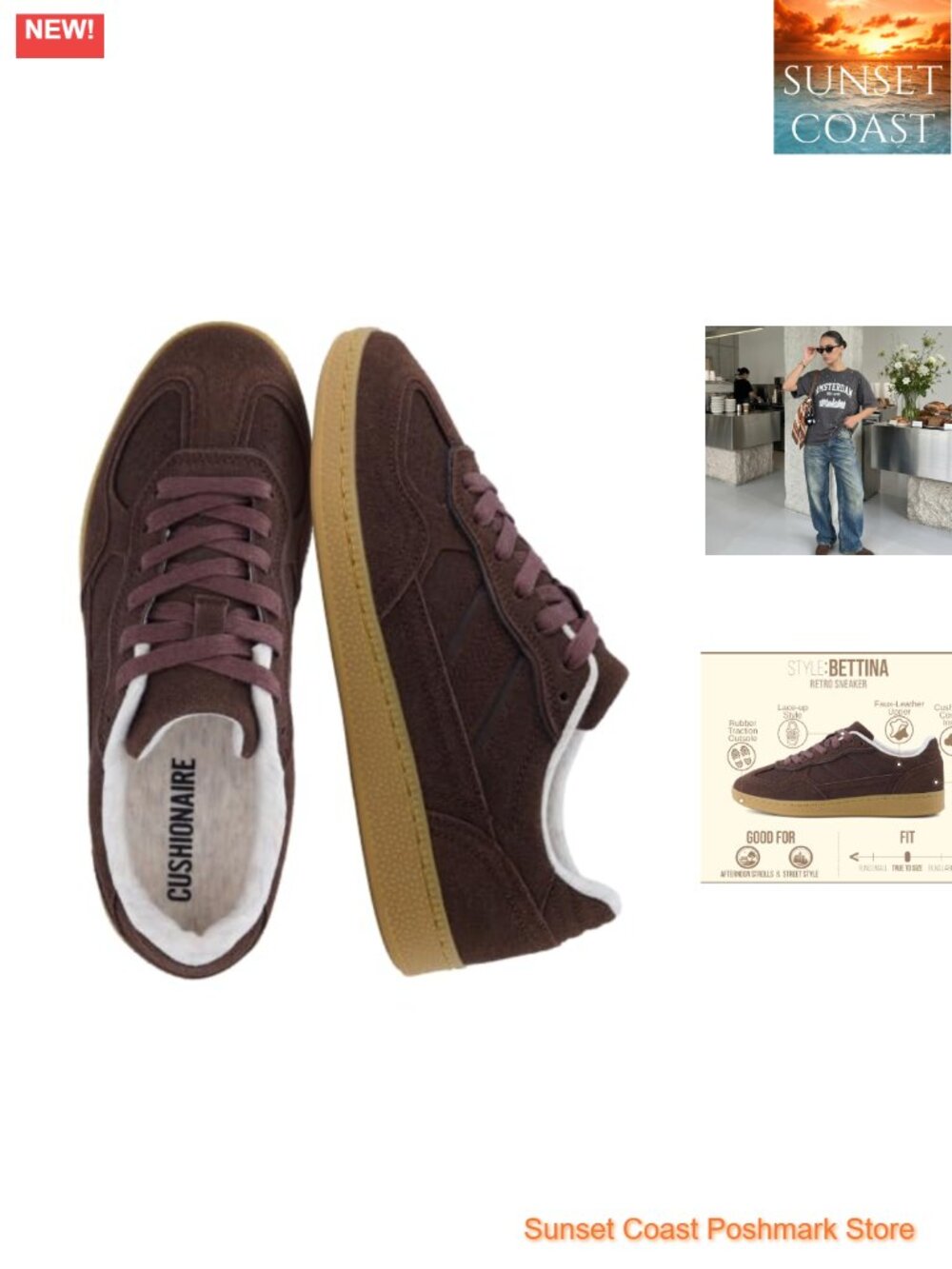 Women's Fashion Sneakers Cushioned Vegan Suede Lace Up Round Toe Retro
